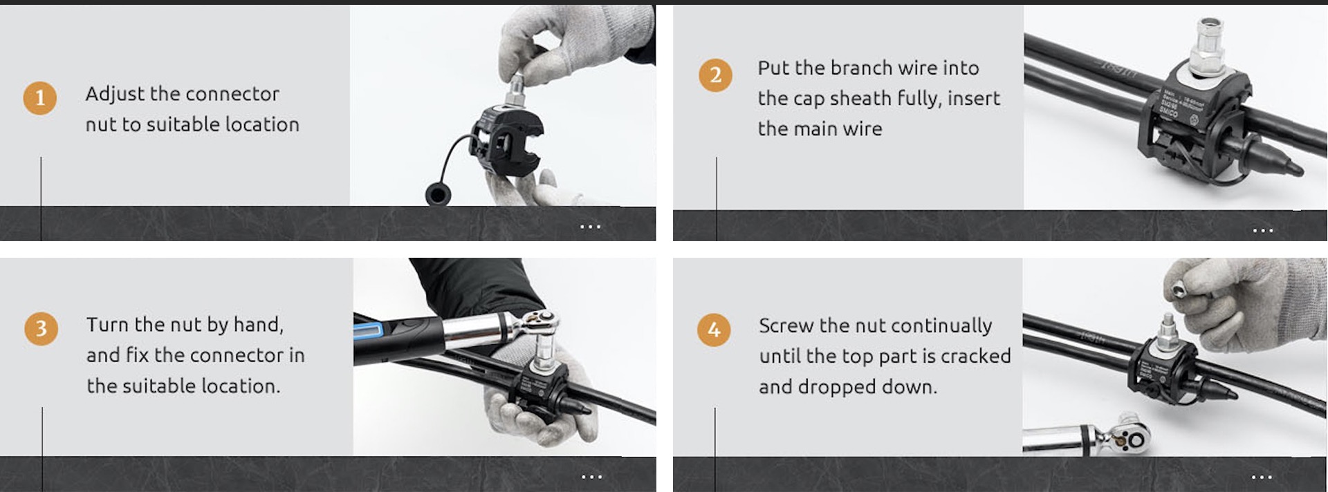 DCNL3 UV insulation piercing connector with tinned copper piercing