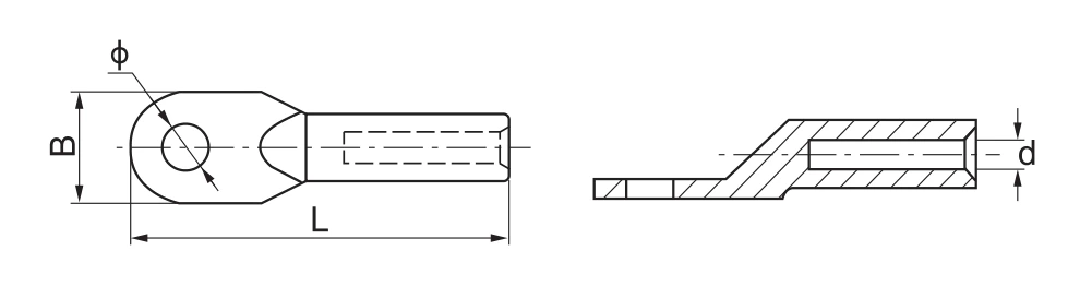 (DL)bright aluminium lug connector for AL conductor end